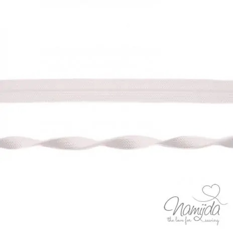 Nur Heute 1 MTR. ♥ Elastisches Einfassband JACQUARD – Natur Weiss – 20mm – Glänzend ♥