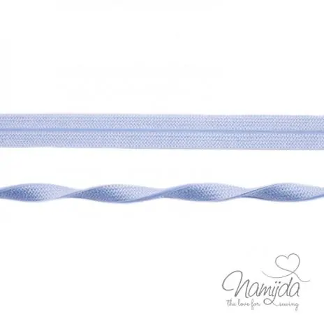 Günstig 1 MTR. ♥ Elastisches Einfassband JACQUARD – Hellblau – 20mm – Glänzend ♥
