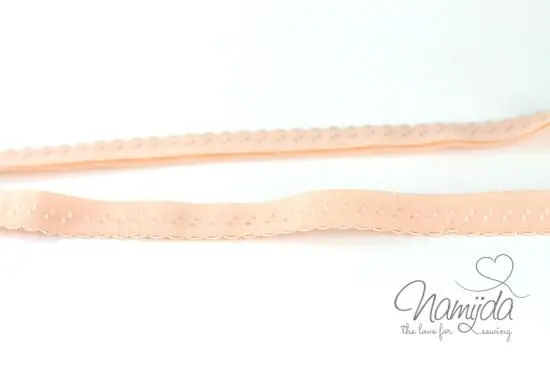 1 MTR. ♥ Elastisches Einfassband – Schrägband – Apricot ♥ Rabatt