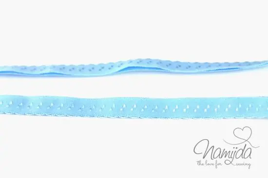 Hochwertig 1 MTR. ♥ Elastisches Einfassband – Schrägband – Puderblau ♥