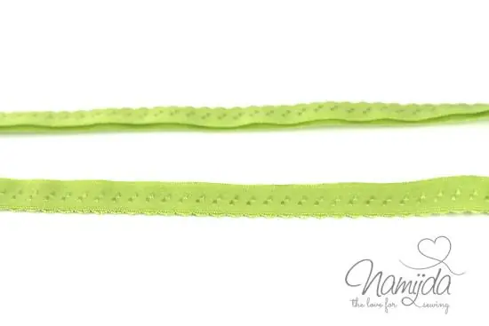 Bestpreis 1 MTR. ♥ Elastisches Einfassband – Schrägband – Lime ♥