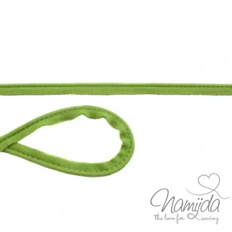 Markenprodukt 1 MTR. ♥ Jersey Paspelband Dunkel Lime ♥ elastisch