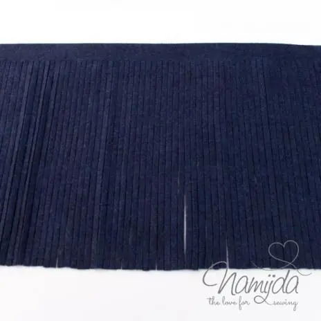 Knallerangebot 1Mtr. ♥XL Kunstleder Fransenband DUNKELBLAU – 12cm ♥
