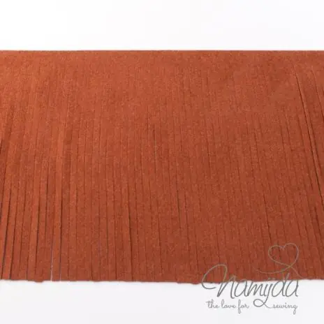 Billig 1Mtr. ♥XL Kunstleder Fransenband ROST – 12cm ♥
