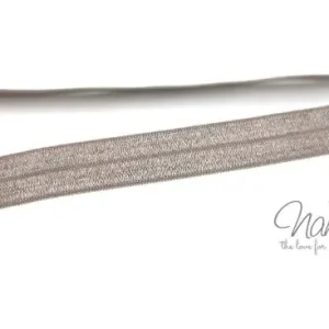 Geprüft 1 MTR. ♥ Elastisches Einfassband - Taupe - Falzgummi - Glänzend ♥
