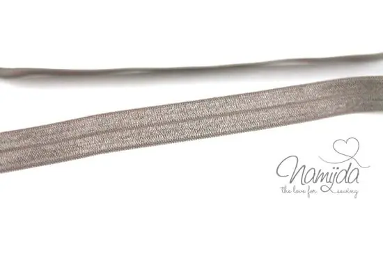 Geprüft 1 MTR. ♥ Elastisches Einfassband – Taupe – Falzgummi – Glänzend ♥