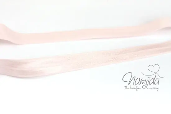 Sofort Bestellen 1 MTR. ♥ Elastisches Einfassband – Hell Rose´ – Falzgummi – Glänzend ♥
