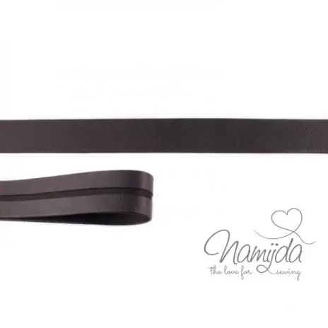 Top-Angebot 1 MTR. ♥ Kunstleder Schrägband – Schwarz – 20mm – Einfassband ♥