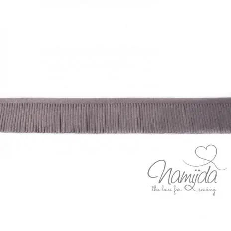 Direktkauf 1Mtr. ♥ Kunstleder Fransenband Grau 3cm ♥