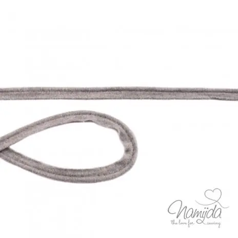 1 MTR. ♥ Jersey Paspelband Hellgrau meliert ♥ elastisch Im Trend