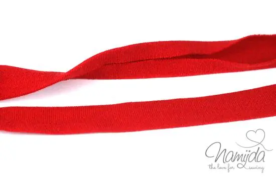 1 MTR. ♥ Elastisches Jersey Schrägband – Rot ♥ Geprüft