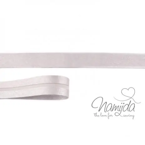 1 MTR. ♥ Kunstleder Schrägband – Silber – 20mm – Einfassband ♥ Letzte Chance