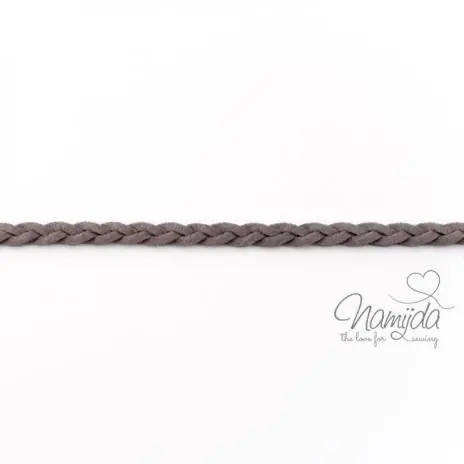 Kracherpreis 1Mtr. ♥ Geflochtenes Kunstlederband Grau ♥