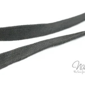 1 MTR. ♥ Kordel, Band - flach - Dunkelgrau - 1,5 cm♥ Angebot