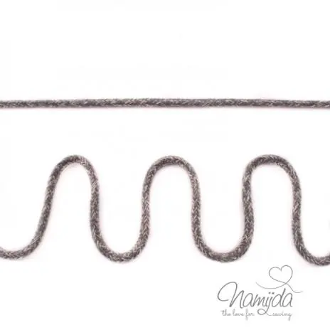 Meistverkauft 1 MTR. ♥ Zweifarbige Kordel – GRAU/WEISS – Melange ♥