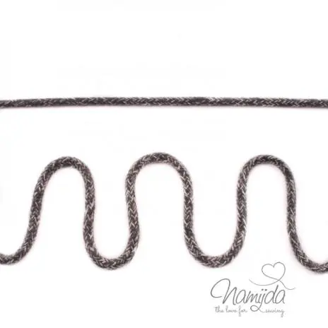 Meistverkauft 1 MTR. ♥ Zweifarbige Kordel – DUNKELGRAU/WEISS – Melange ♥