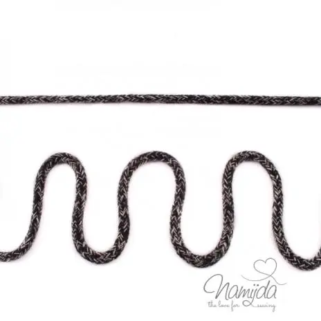 Top-Angebot 1 MTR. ♥ Zweifarbige Kordel – SCHWARZ/WEISS – Melange ♥