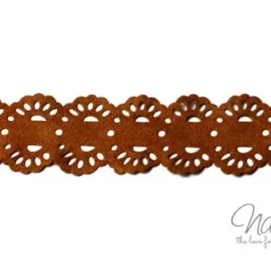 1Mtr. ♥ Kunstlederband Blümchen Rost ♥ Expressversand