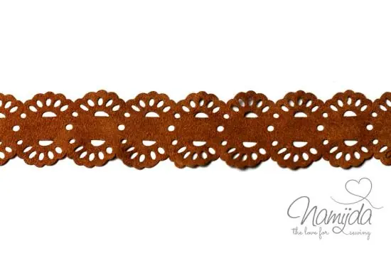 1Mtr. ♥ Kunstlederband Blümchen Rost ♥ Expressversand