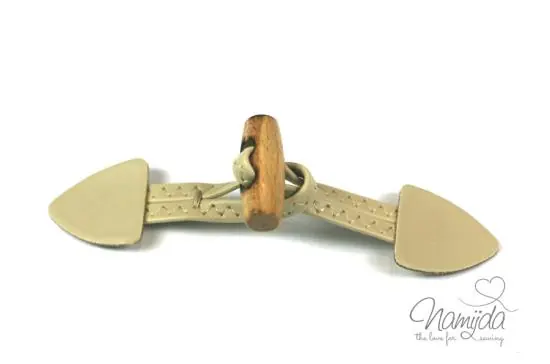 1 Stück ♥ Dufflecoat-Verschluss f. Kinder – Natur – Knebelknopf – zweiteilig ♥ Kostenloser Rückversand