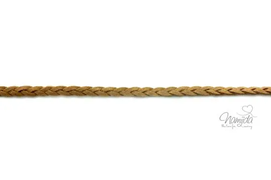 1Mtr. ♥ Geflochtenes Kunstlederband Taupe ♥ Sonderaktion