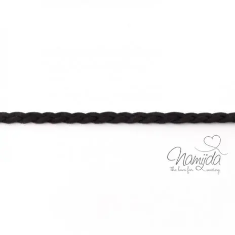 Expressversand 1Mtr. ♥ Geflochtenes Kunstlederband Schwarz ♥