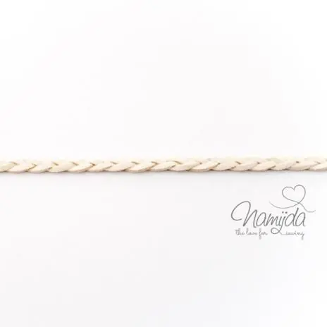 Aktuell 1Mtr. ♥ Geflochtenes Kunstlederband Natur Weiss ♥