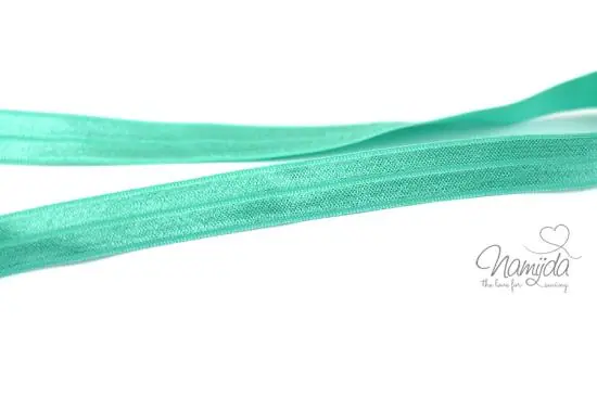 Sofort Bestellen 1 MTR. ♥ Elastisches Einfassband – Mint – Falzgummi – Glänzend ♥