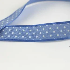 Kostenfreie Lieferung 1 MTR. ♥Jeans Band mit Spitze / gepunktet / Hellblau mit heller Spitze 25mm♥
