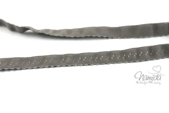 1 MTR. ♥ Elastisches Einfassband – Schrägband – Grau ♥ Heißes Angebot