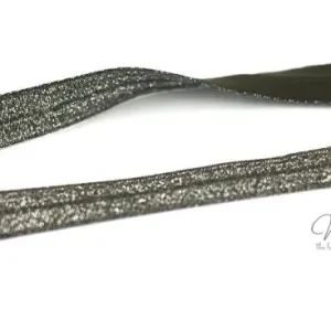 1 MTR. ♥ Elastisches Einfassband - GLITTER - Braun - Falzgummi ♥ Direkt Vom Hersteller