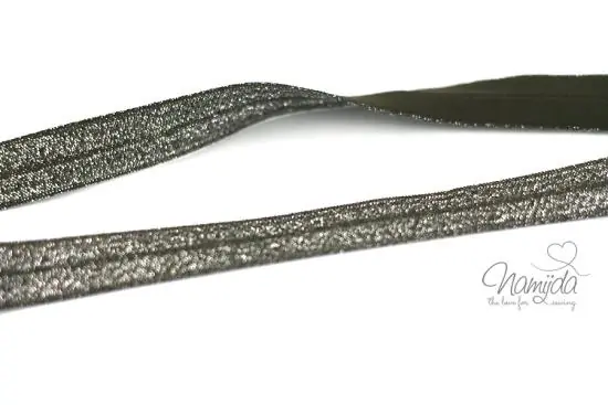1 MTR. ♥ Elastisches Einfassband – GLITTER – Braun – Falzgummi ♥ Direkt Vom Hersteller