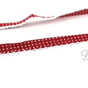 1 MTR. ♥SCHRÄGBAND - Häkelborte - Pünktchen Tiefrot ♥ Top-Seller