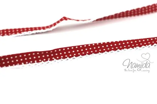1 MTR. ♥SCHRÄGBAND – Häkelborte – Pünktchen Tiefrot ♥ Top-Seller