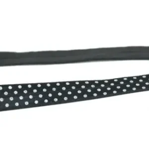 1 MTR. ♥ Elastisches Einfassband - Dunkel Grau - Falzgummi - Pünktchen ♥ Geprüft