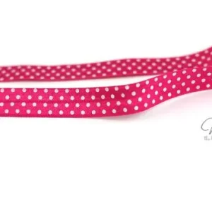 1 MTR. ♥ Elastisches Einfassband - Pink - Falzgummi - Pünktchen ♥ Solange Der Vorrat Reicht