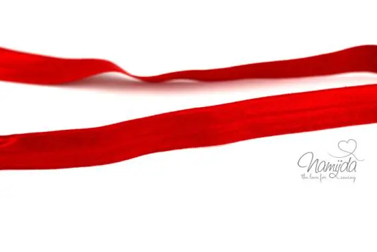 Meistverkauft 1 MTR. ♥ Elastisches Einfassband – Rot – Falzgummi – Glänzend ♥