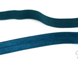 1 MTR. ♥ Elastisches Einfassband - Petrol - Falzgummi - Glänzend ♥ Mega-Angebot