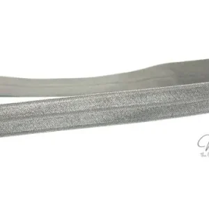 Neue Ware 1 MTR. ♥ Elastisches Einfassband - Silber - Falzgummi - Glänzend ♥