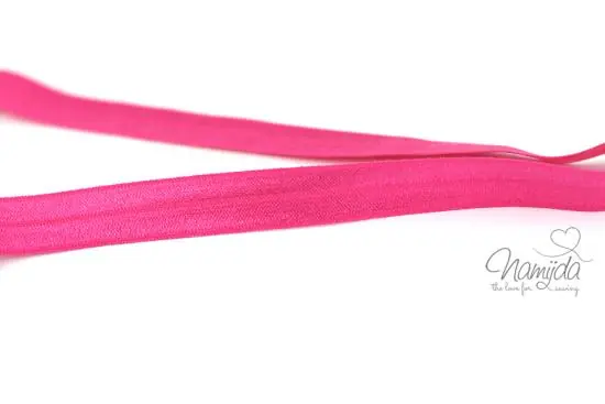 Finale Aktion 1 MTR. ♥ Elastisches Einfassband – Pink – Falzgummi – Glänzend ♥