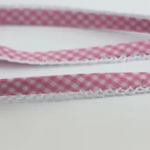 Angebot 1 MTR. ♥SCHRÄGBAND - Häkelborte - Vichy ROSA♥