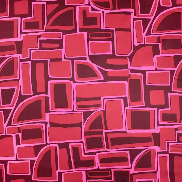 Bestpreis Satin, Baumwolle, geometrisch, 29820-002, bordeaux