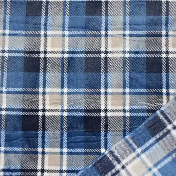 Velours coral, beidseitig, Karo, 22001-002 Handgefertigt