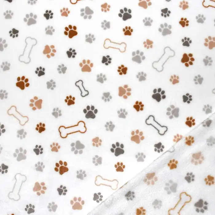 Gleich Bestellen Velours coral, beidseitig, Tiere, 29374-510, weiß