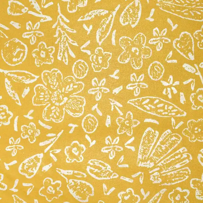 Baumwolle, Druck, imprägniert, floral, 26702-43, gelb Original