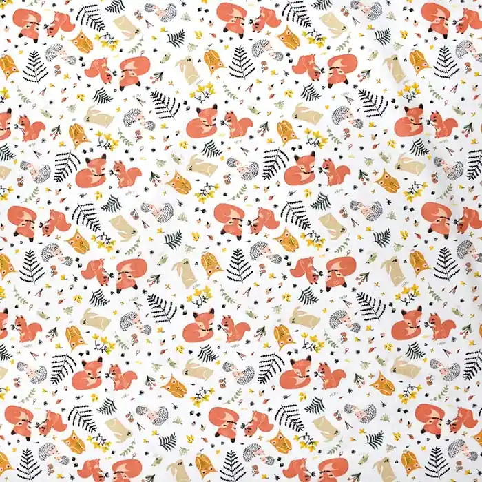 Baumwolle, Popeline, Tiere, 28636-02, gelb Versand Am Gleichen Tag