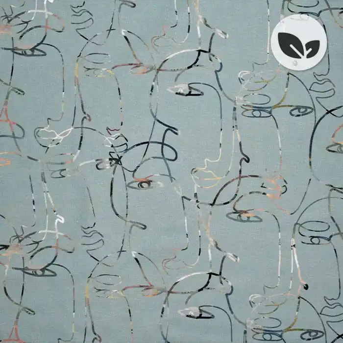 Beliebt Deko, Druck, bio, digital, Gesichter, 26988-09, mint