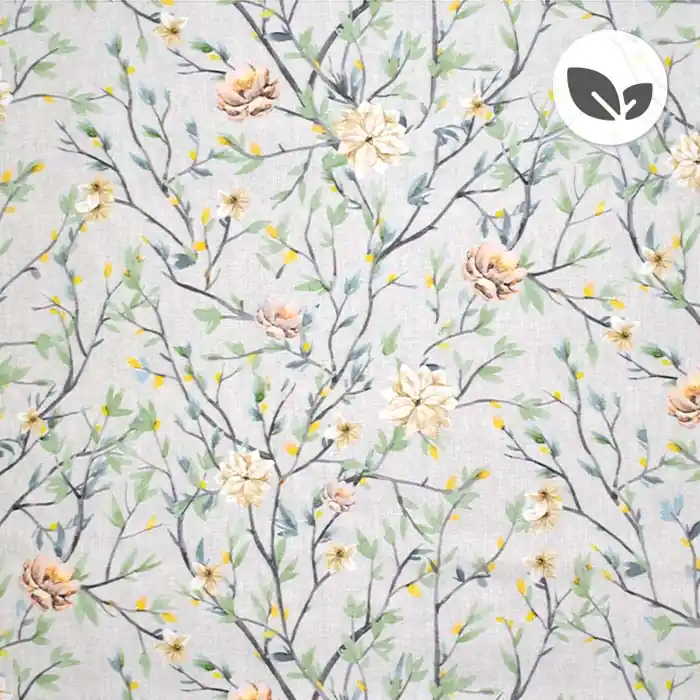 Deko, Druck, bio, digital, floral, 26997-03, beige-gelb Solange Der Vorrat Reicht