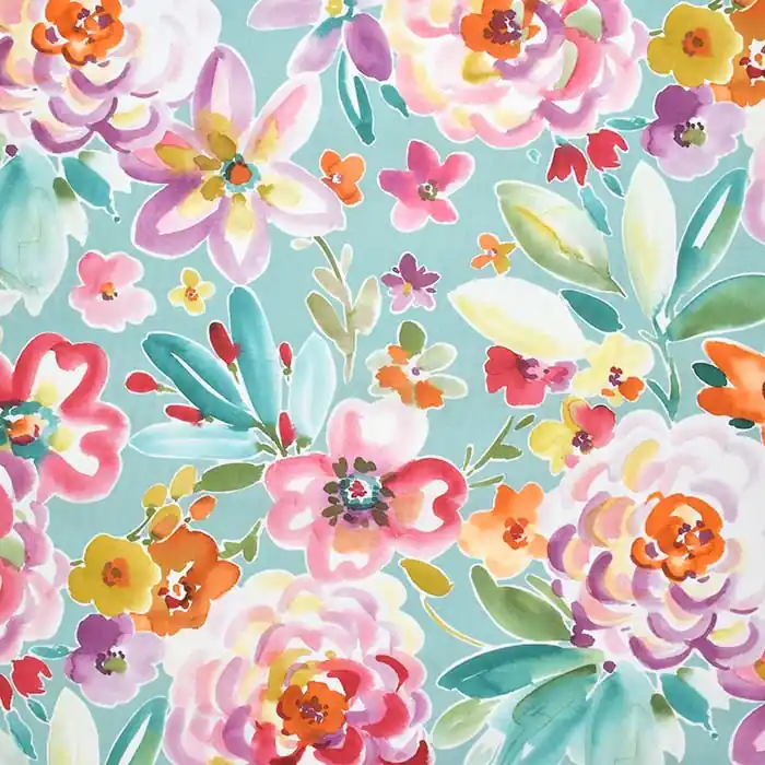 Versand Am Gleichen Tag Baumwolle, Druck, imprägniert, floral, 27144-023, mint