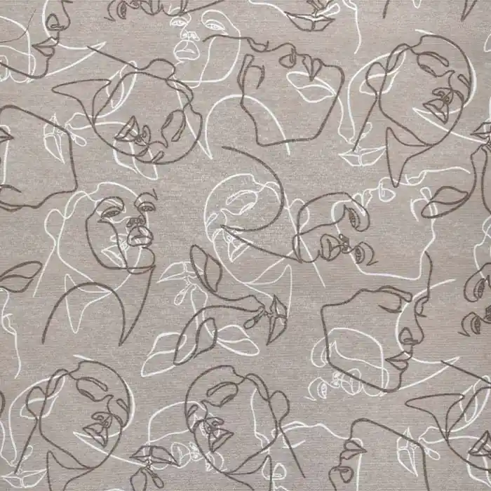 Garantierte Lieferung Deko, Druck, Gesichter, 26674-914, beige